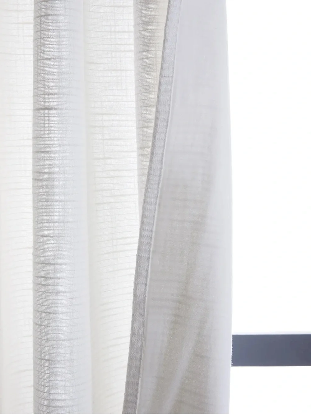 QUINCE Set Of 2 48x96 Cotton Slub Curtains White 1120